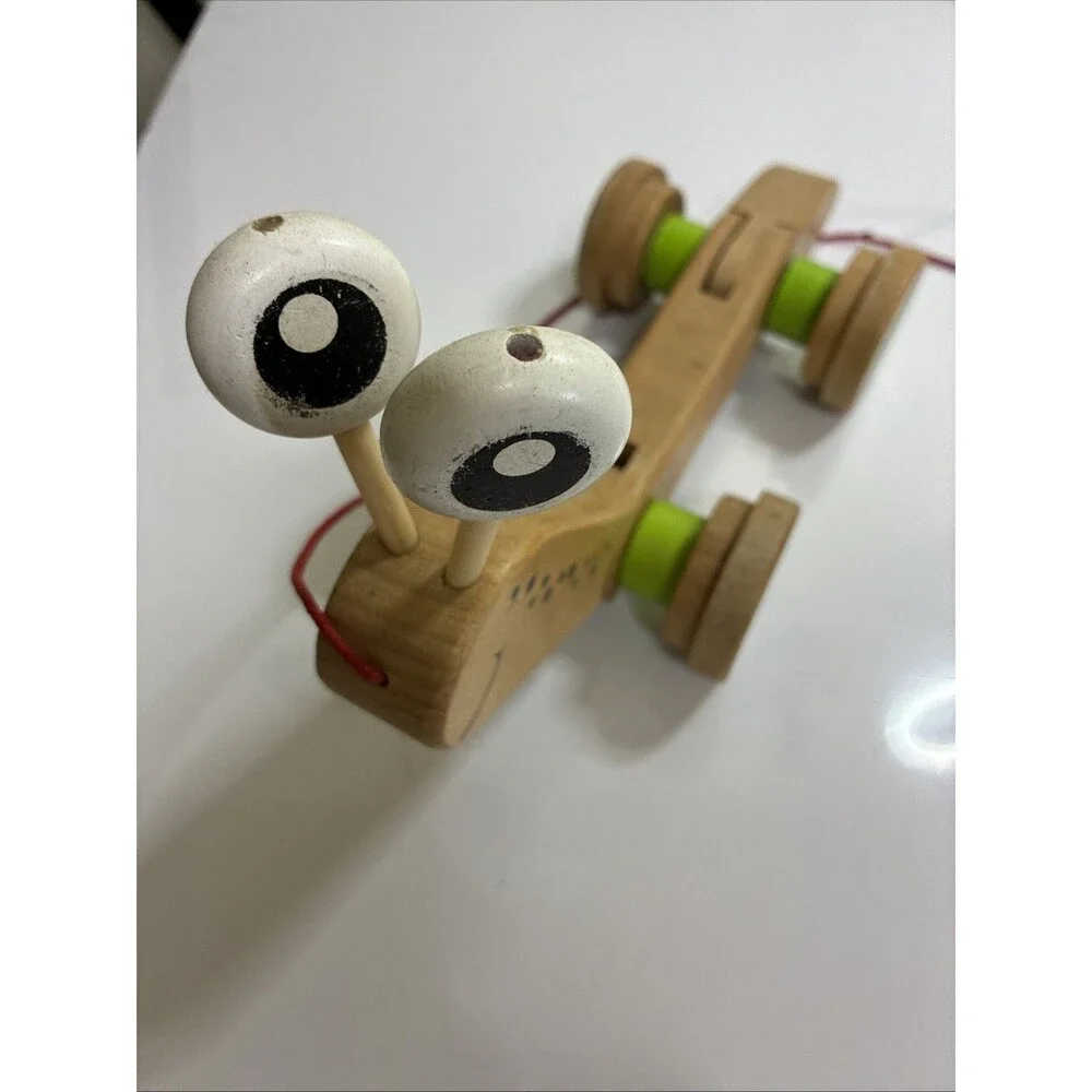 Hape Walk-A-Long Wooden Pull Toy / Toddler Walking Toy Natural Wood